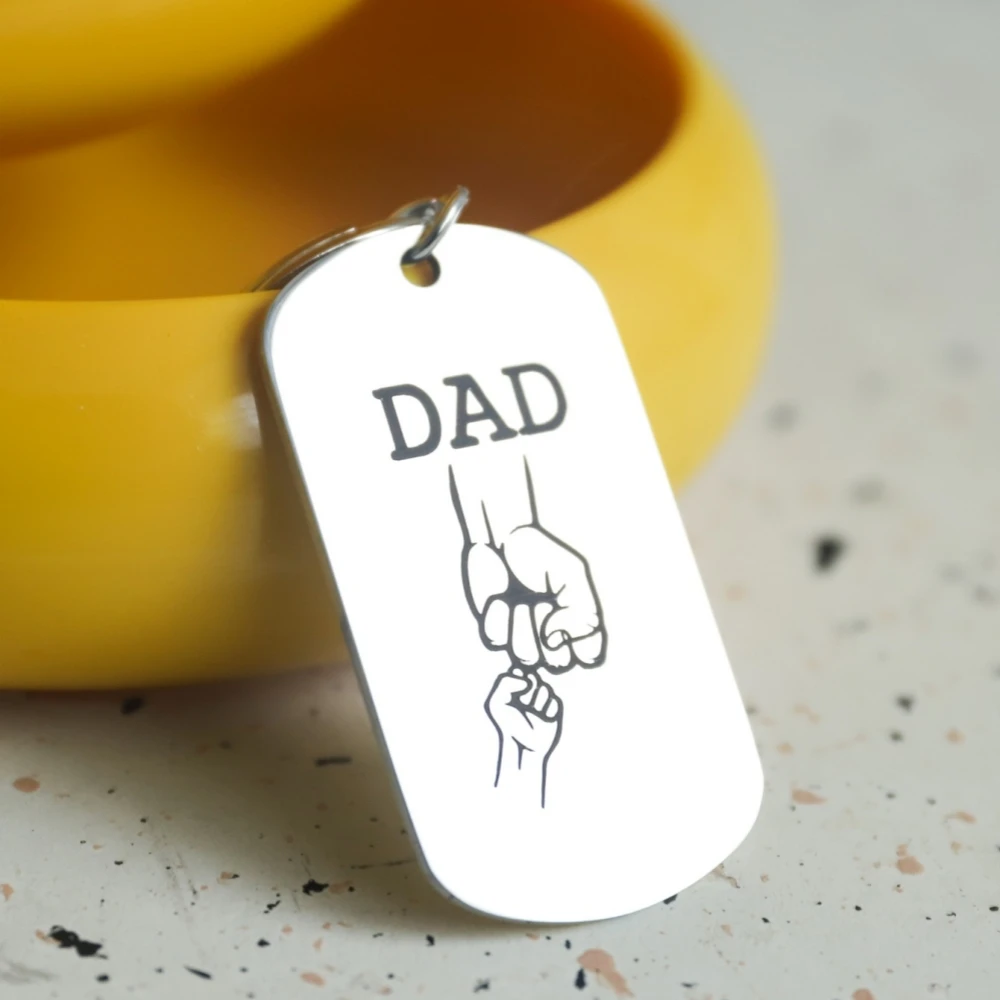 1 llavero creativo de acero inoxidable para papá, regalos para el día del padre, llavero familiar grabado - imagen 5