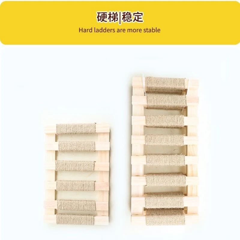 Escalera de madera maciza para mascotas, Villa especial para escalar, espada de yute, marco de escalada para gatos, escaleras para mascotas, accesorios para jaulas para gatos - imagen 4