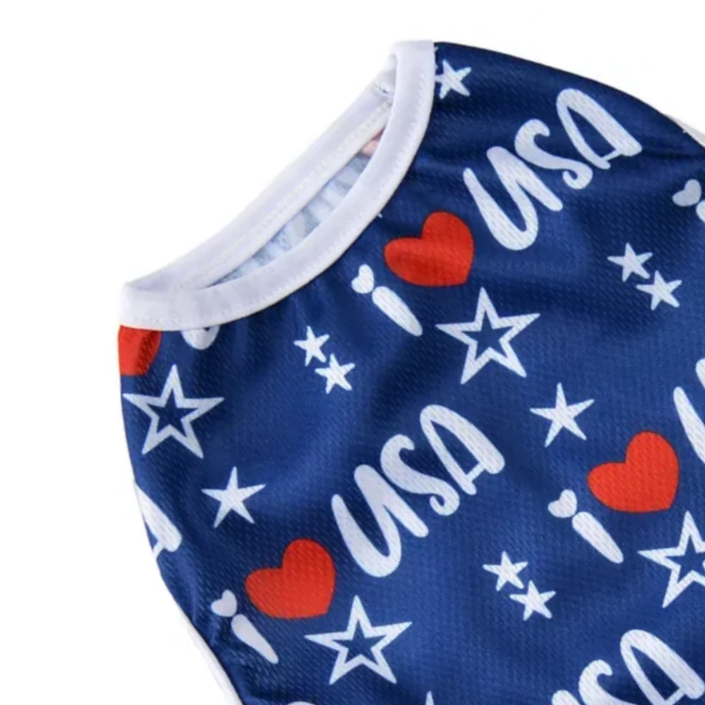Ropa transpirable de verano para perros pequeños y grandes, chaleco para gatos, camiseta para el Día de la independencia del 4 de julio, ropa para cachorros, abrigo de Yorkshire - imagen 4