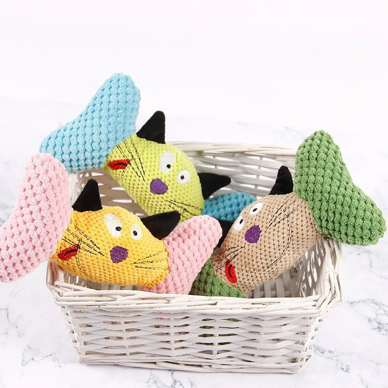 Lindo juguete de perro de peluche de hueso: juguete molar masticable chirriante para cachorros y gatos, juguete duradero no tóxico para aliviar el aburrimiento,