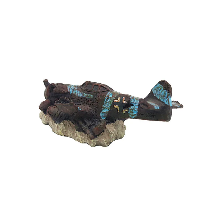 Decoración acuario mini avión simulado para peces y camarones - imagen 3