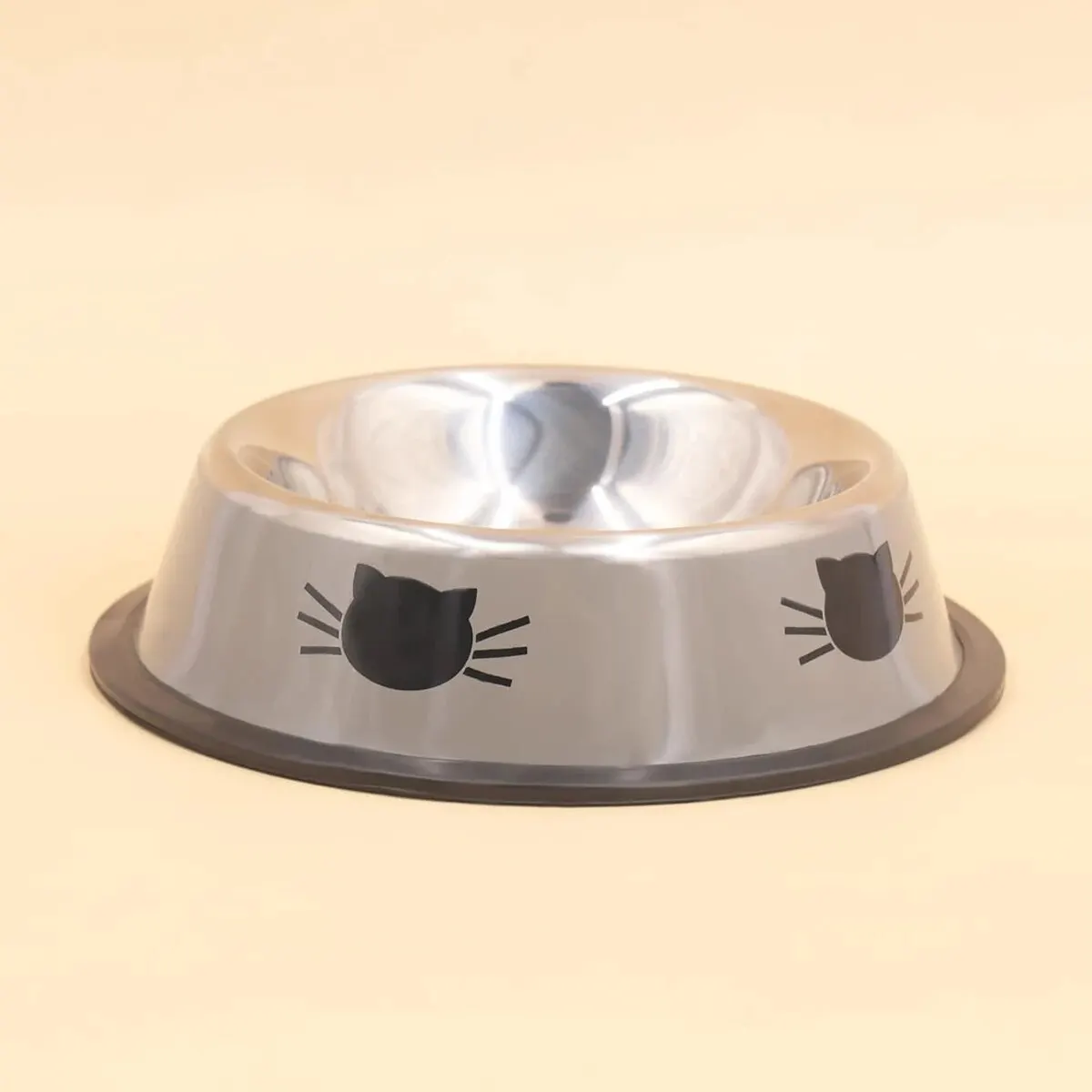 Supet-cuenco de agua para perros y gatos con Base de goma antideslizante, cuencos de acero inoxidable con aislamiento de Metal, cuenco de doble pared para gatos - imagen 3