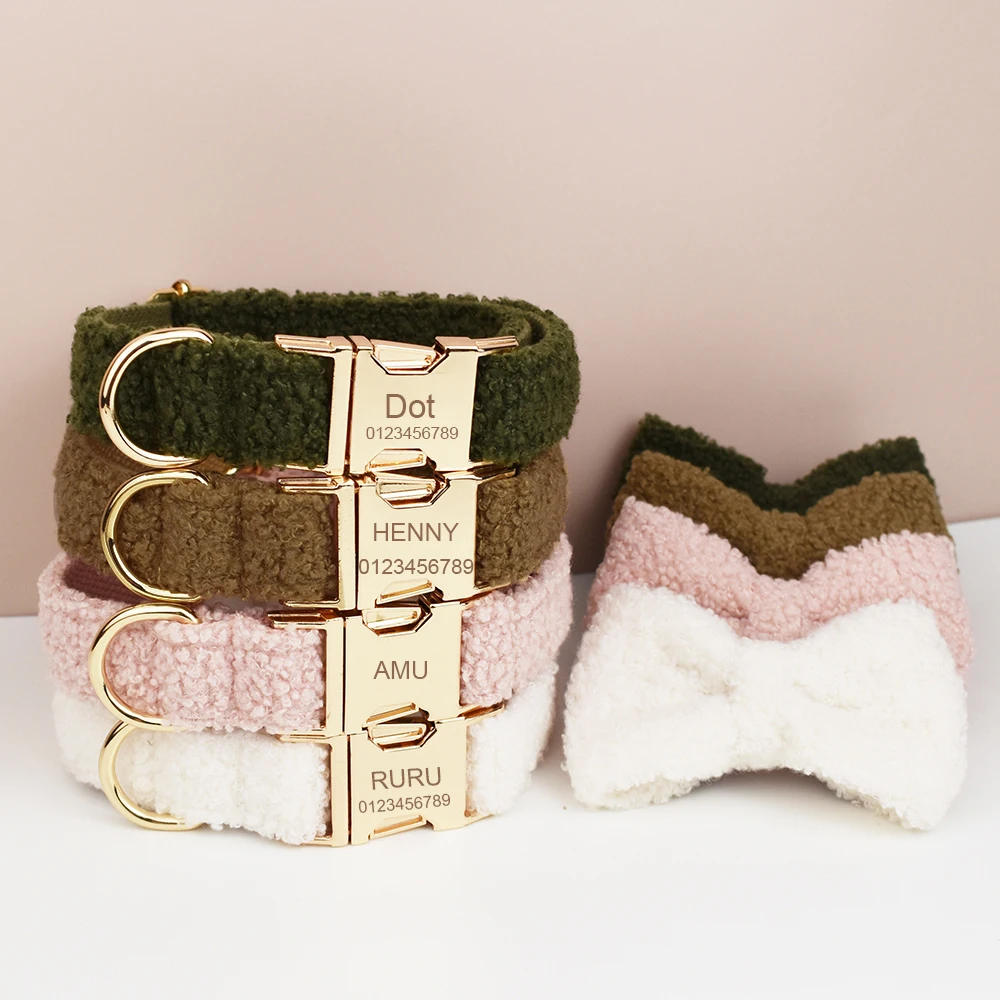 Conjunto de correa de arnés de Collar de perro personalizado de lujo, Collar de pajarita de perro desmontable con logotipo personalizado, correa de Collar de perro diy