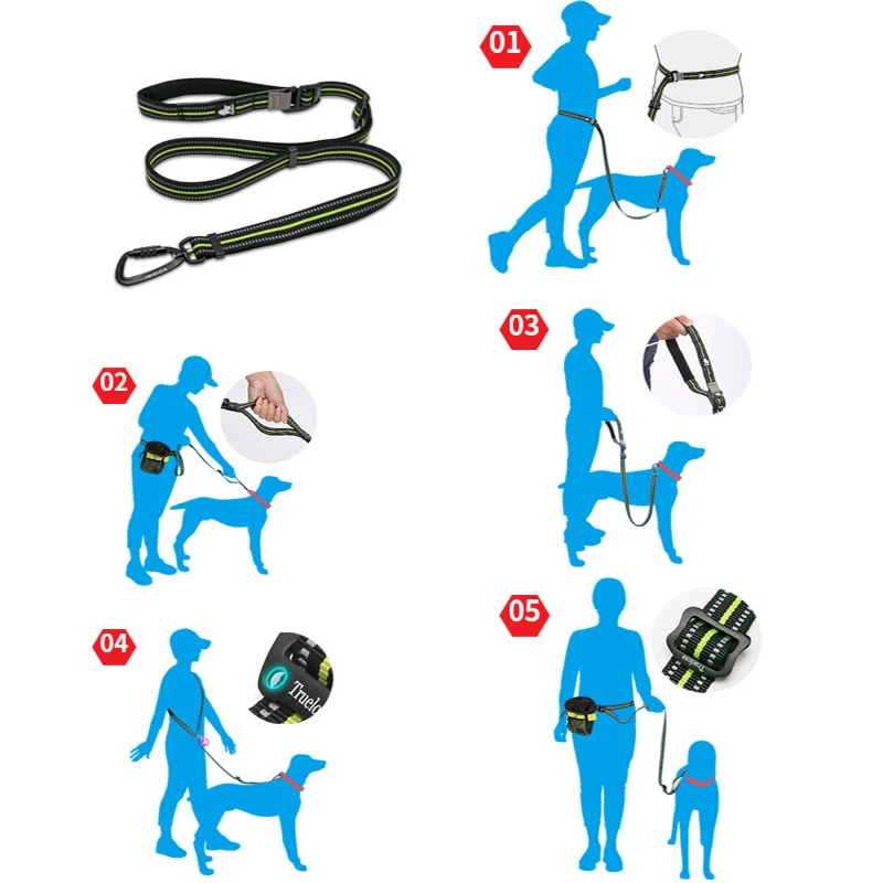 Correa ajustable para perros con asa acolchada de nylon – paseo cómodo - imagen 3