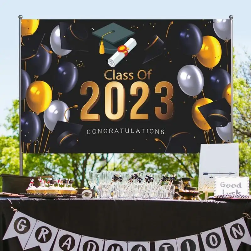 Banner de graduación para estudiantes, suministros de fiesta, Bandera de graduación, clase de 2023, 2023 - imagen 5