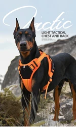 Arnés táctico reflectante para perro con correa segura de tracción