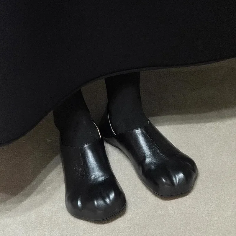 Adorable garra de gato, zapatos sin cordones de cuero suave con parte inferior plana, zapatos planos Mary Jane para mujer, zapatos casuales cómodos, suela de goma - imagen 4