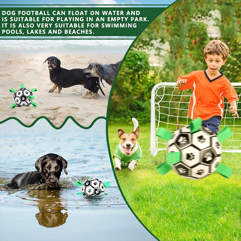 Kimpets-juguetes de fútbol interactivos para perros, pelotas de adiestramiento al aire libre para perros, pelota de dentición para morder, suministros para mascotas - imagen 3