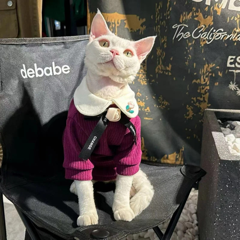 Primavera y otoño sudaderas con capucha para perros y gatos ropa acogedora adecuada para gatos sin pelo tela de búho nevado ropa para mascotas para perros pequeños gatos - imagen 3