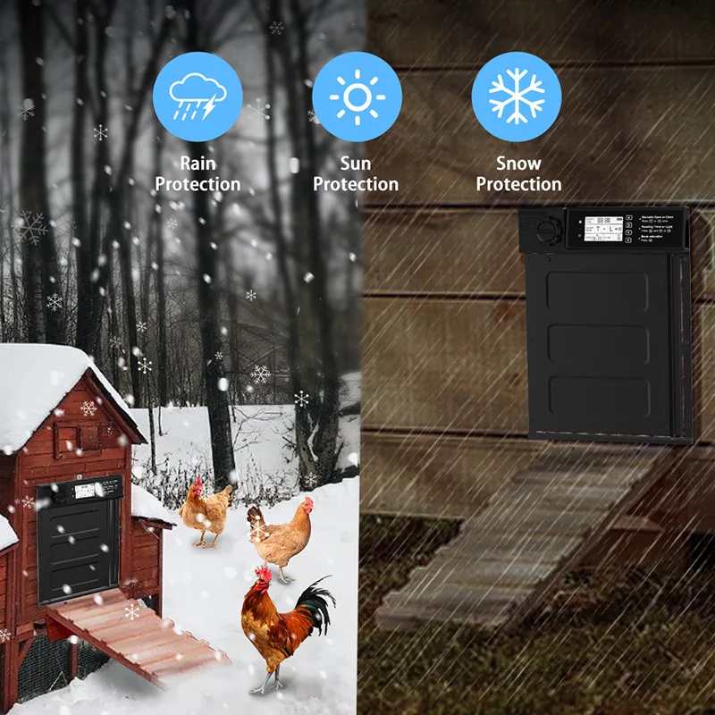 Puerta para pollos con sincronización automática, puerta para mascotas de aleación de aluminio, puertas solares sensibles a la luz para gallinero, puertas para gallinero por inducción - imagen 3