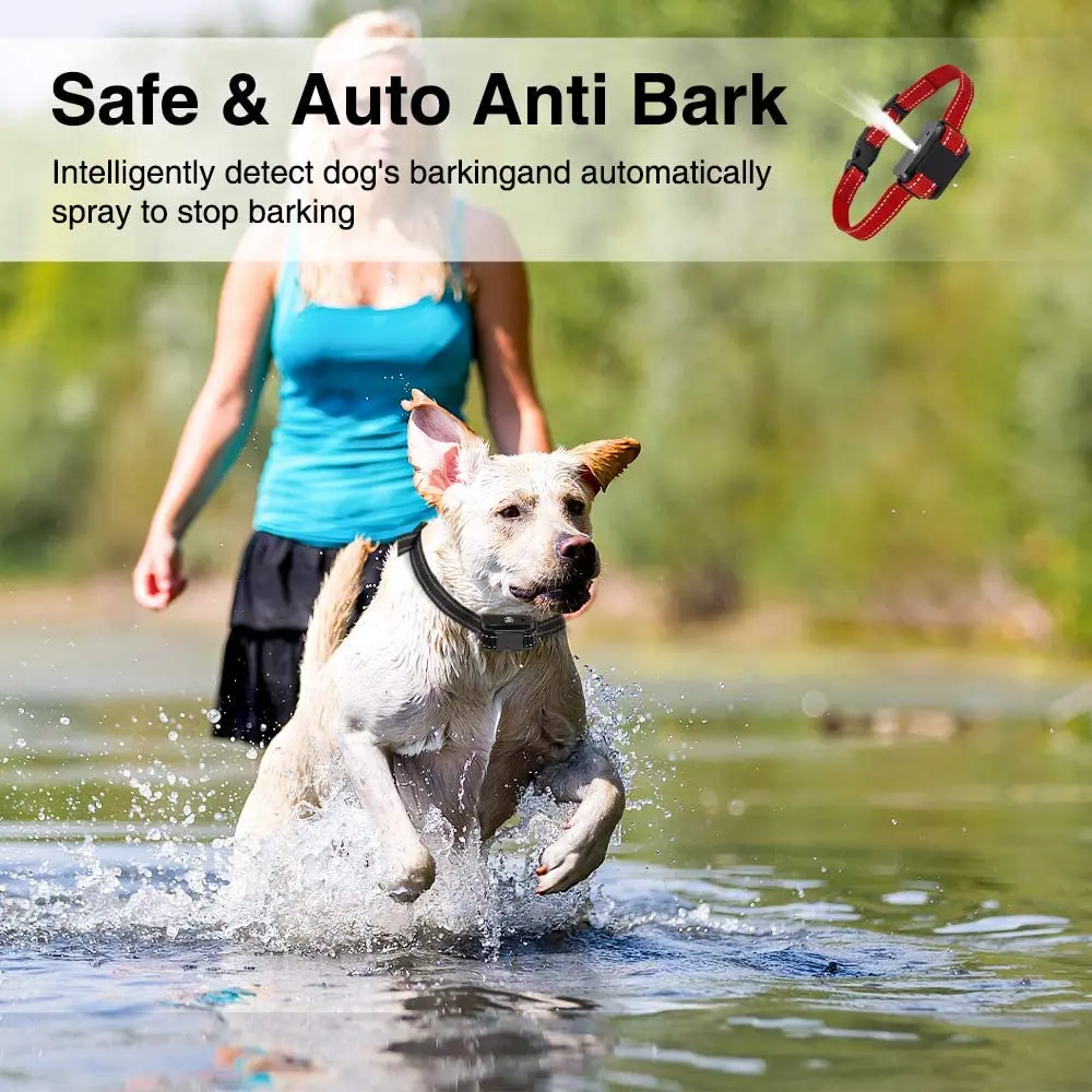 Collar de entrenamiento en aerosol para perros y mascotas, Collar antiladridos resistente al agua recargable, sin golpes, entrenamiento para detener la corteza humana con botella pulverizadora - imagen 5