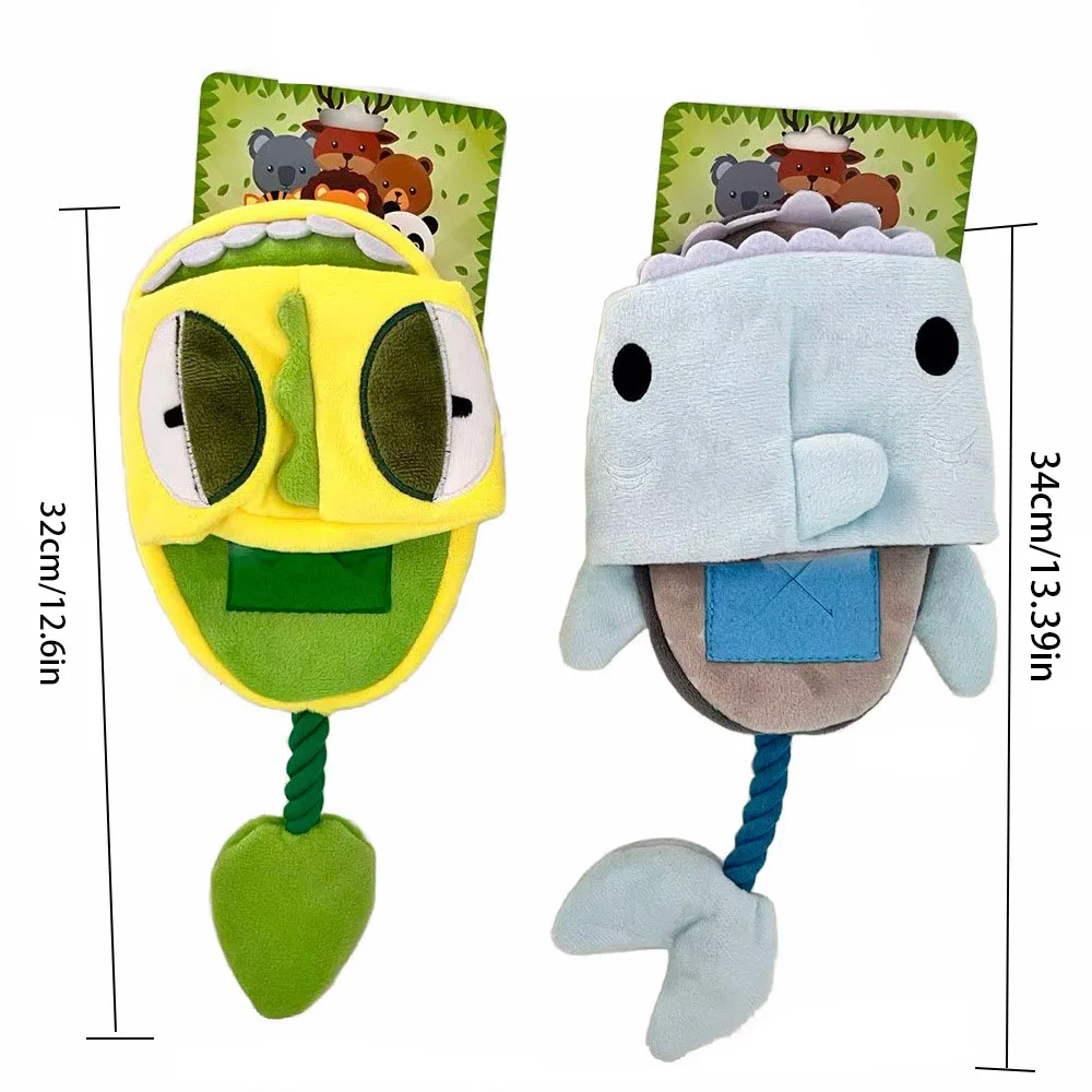 Juguetes para mascotas de peluche de tiburón y cocodrilo, zapatilla Snuffle con cuerda de algodón, juguete para masticar de desgarrar, perro gato interactivo de papel arrugado - imagen 3