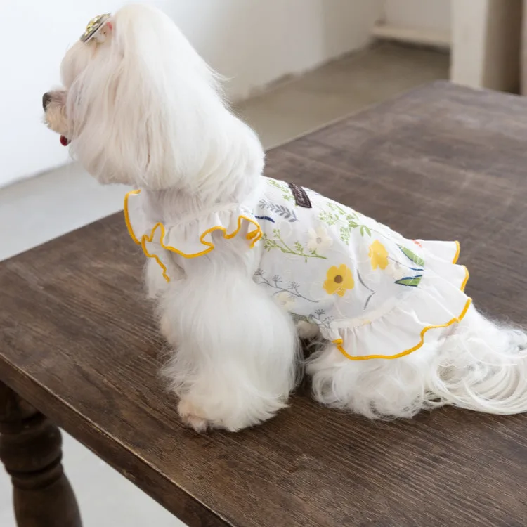Falda de princesa bordada para perros pequeños – Ropa de primavera - imagen 5