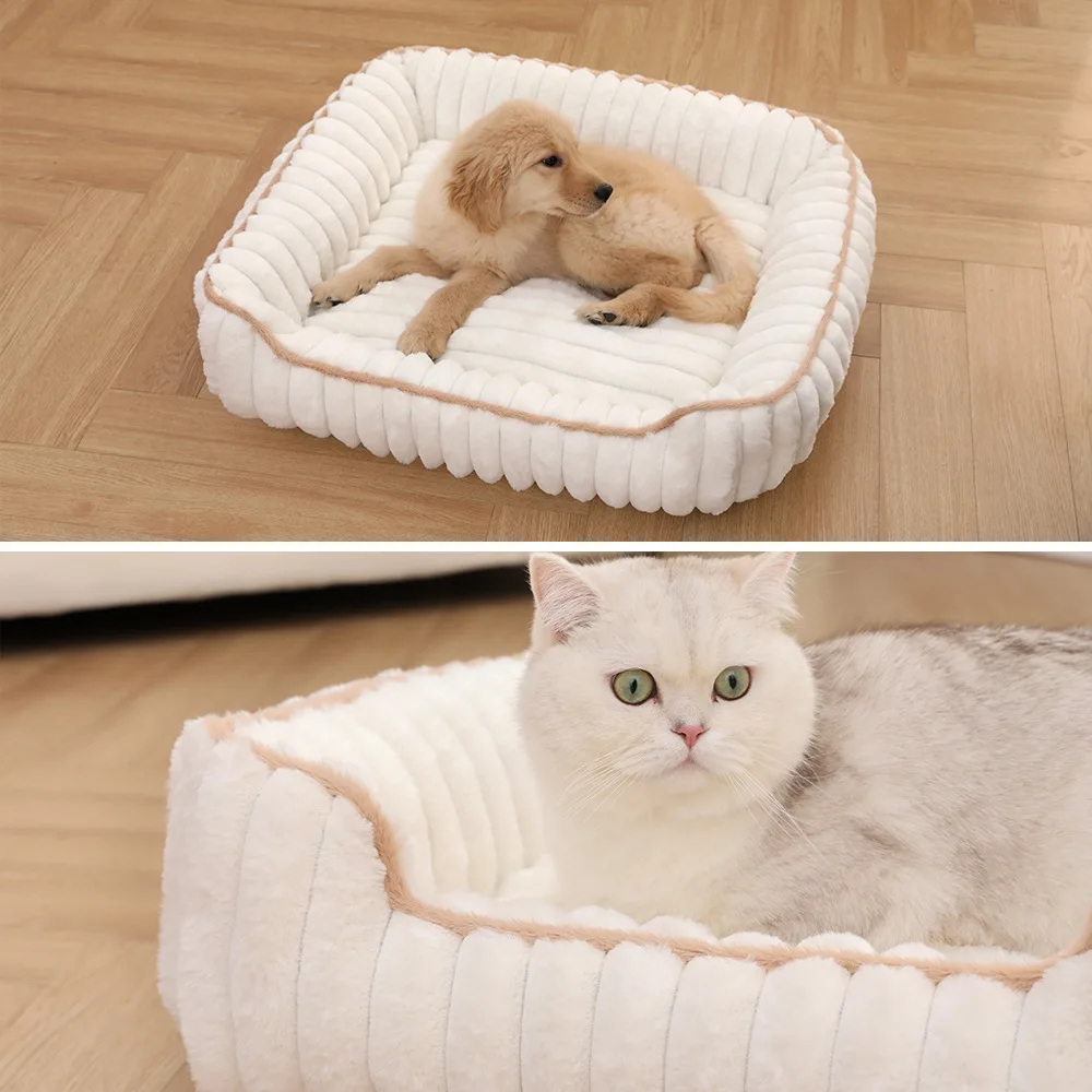 Camas nido para perros y gatos, cama para mascotas suave y cómoda de felpa cálida para invierno, nido para gatos para dormir profundo, suministros para perros y mascotas para todas las estaciones - imagen 3