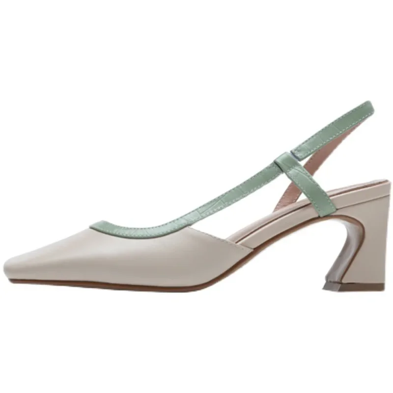 Sandalias sexis de tacón alto para Mujer, Zapatos de fiesta para vestido de verano, nuevo diseñador con punta cuadrada, chanclas para caminar, Zapatos de tacón para Mujer 2024 - imagen 5