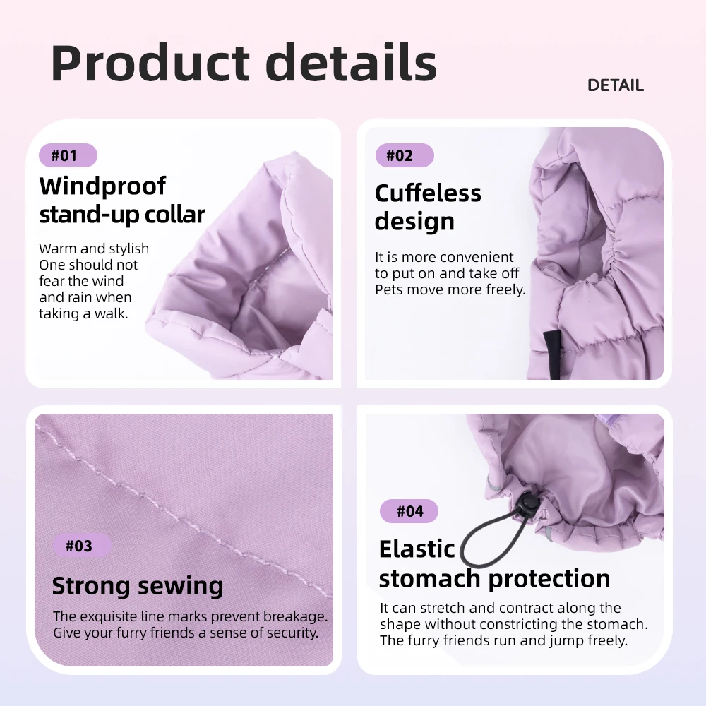 Chaleco grueso de invierno para perros, ropa para Teddy Bichon, Chaqueta de algodón reflectante para perros y gatos - imagen 5