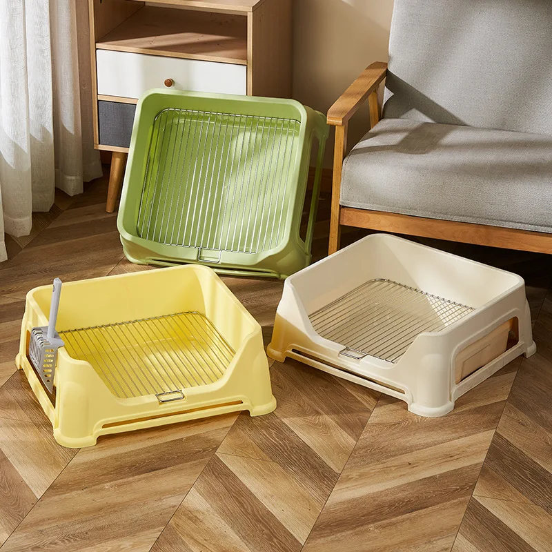 Caja de arena para perros y mascotas, inodoro para perros y cachorros, cajas de arena para perros pequeños, gatos y gatitos, suministros de cajas de arena para gatos de malla de acero inoxidable - imagen 4