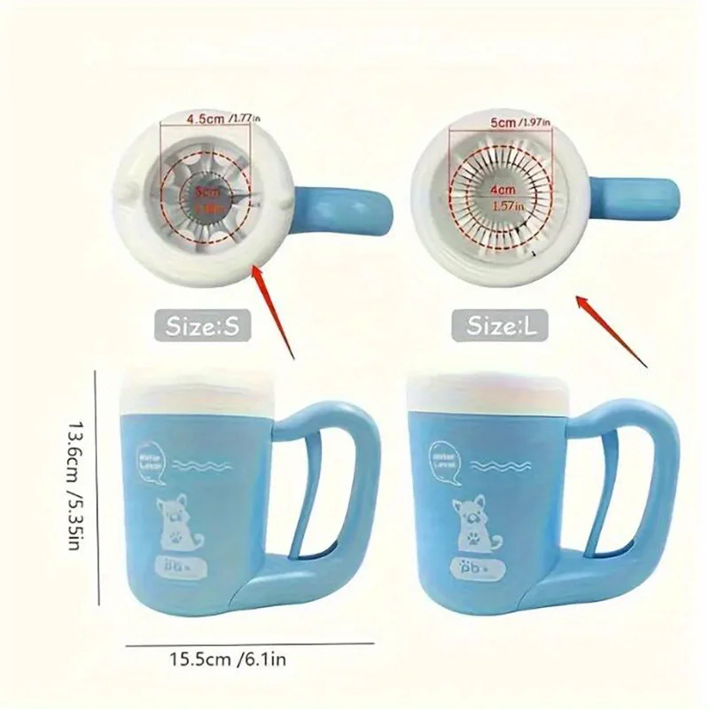 Limpiador de patas para perros, cepillo de limpieza giratorio de silicona suave, taza para lavar los pies de mascotas, herramienta de limpieza Manual portátil para después de caminar - imagen 3