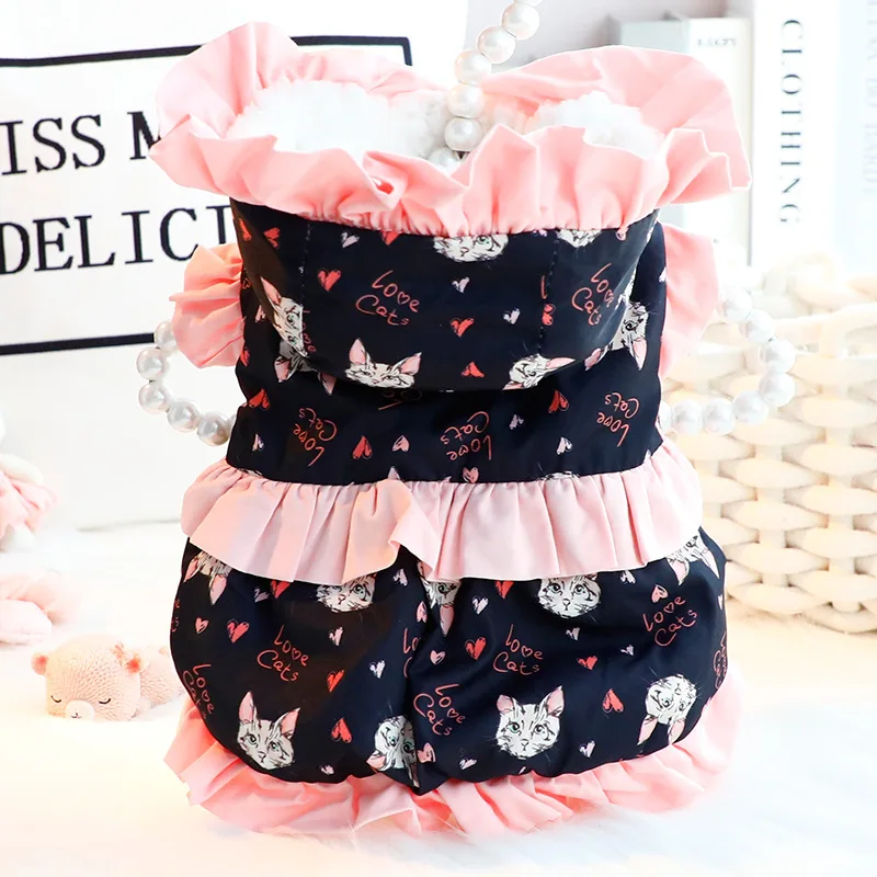 Abrigo de algodón con capucha grueso para perros y gatos, adorable diseño de dibujos animados, ropa cálida de invierno para mascotas, adecuada para cachorros - imagen 2