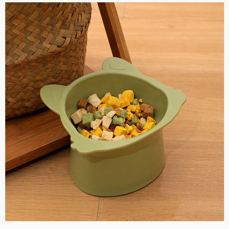 Cuenco de protección para el cuello de las mascotas, cuenco para gatos, wink, boca diagonal antideslizante, pie alto, 1 Juego - imagen 3