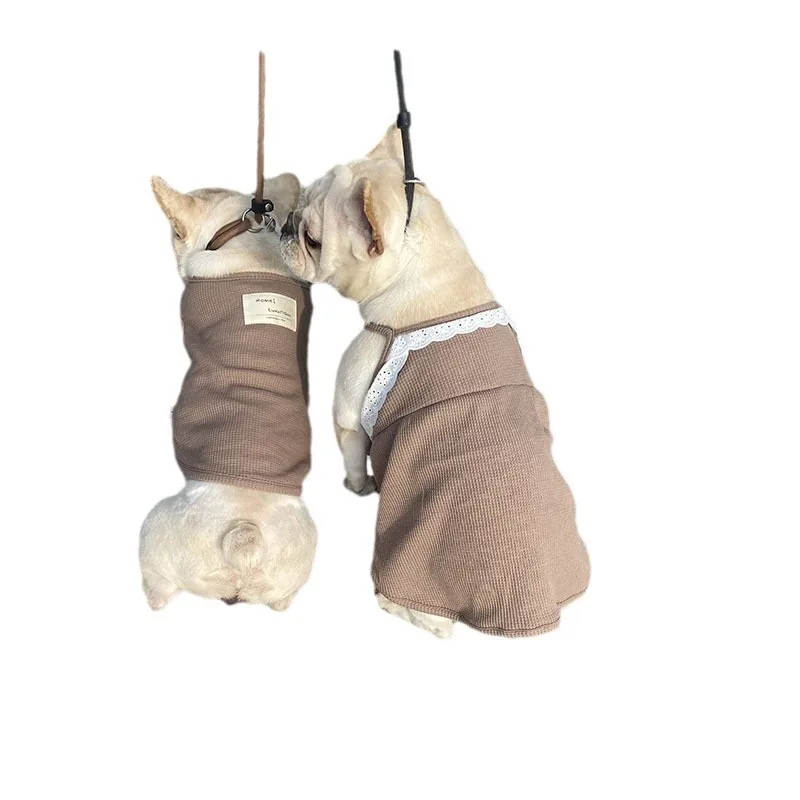 Chaleco con tirantes para mascotas, ropa para perros y gatos, Vestido con tirantes para pareja, ropa de diseño para perros pequeños, primavera y verano - imagen 5