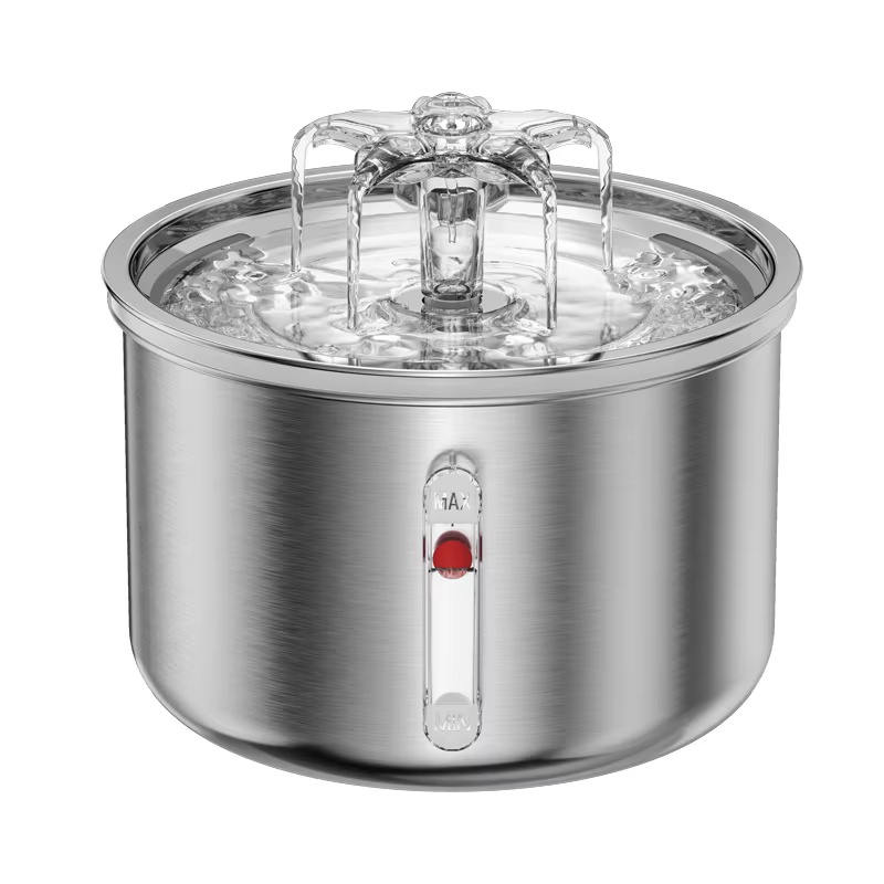 Fuente bebedero automático 2L para gatos y perros – Acero inoxidable con sensor - imagen 4