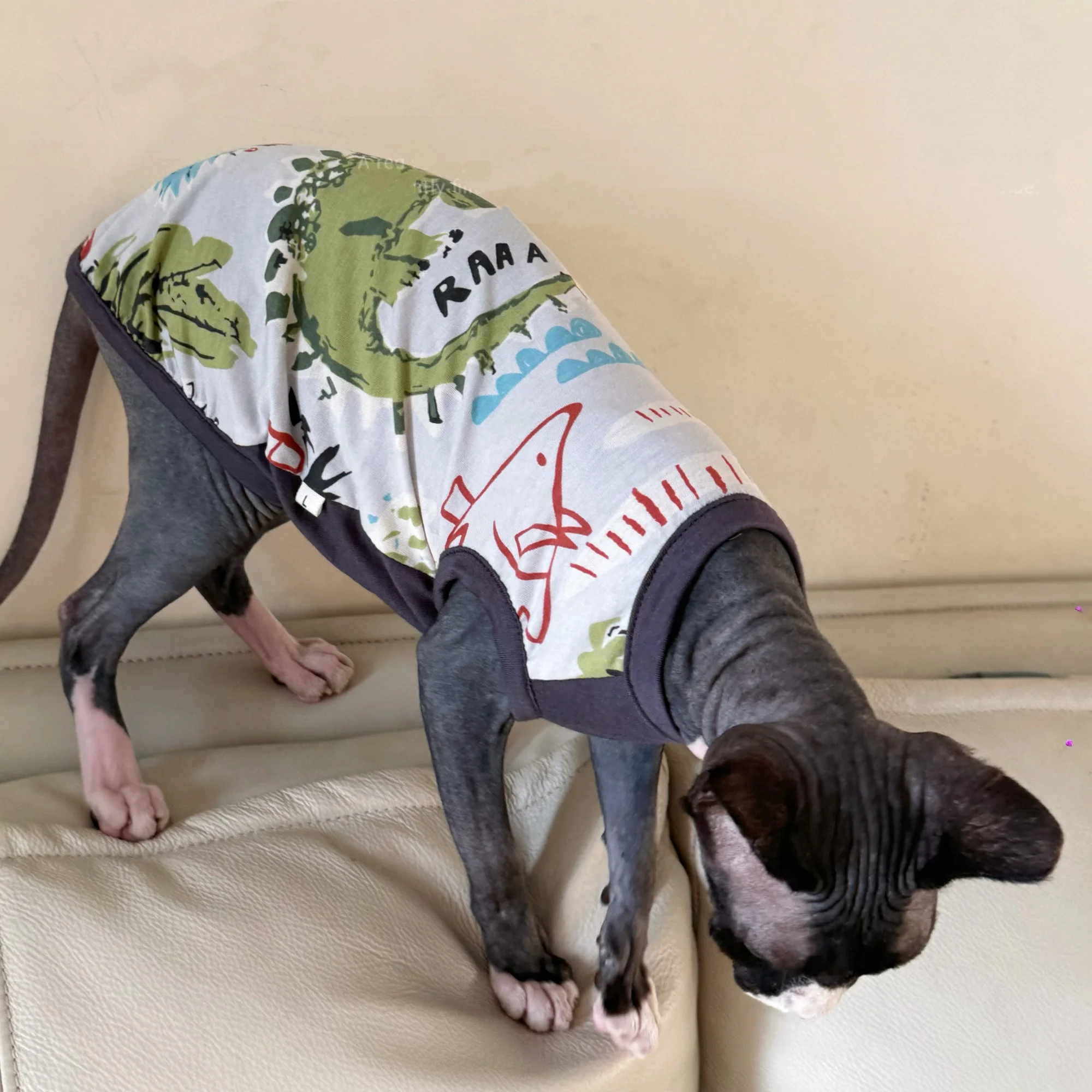 Chaleco sin mangas de algodón ligero para gatos Devon Rex y Sphynx - imagen 3