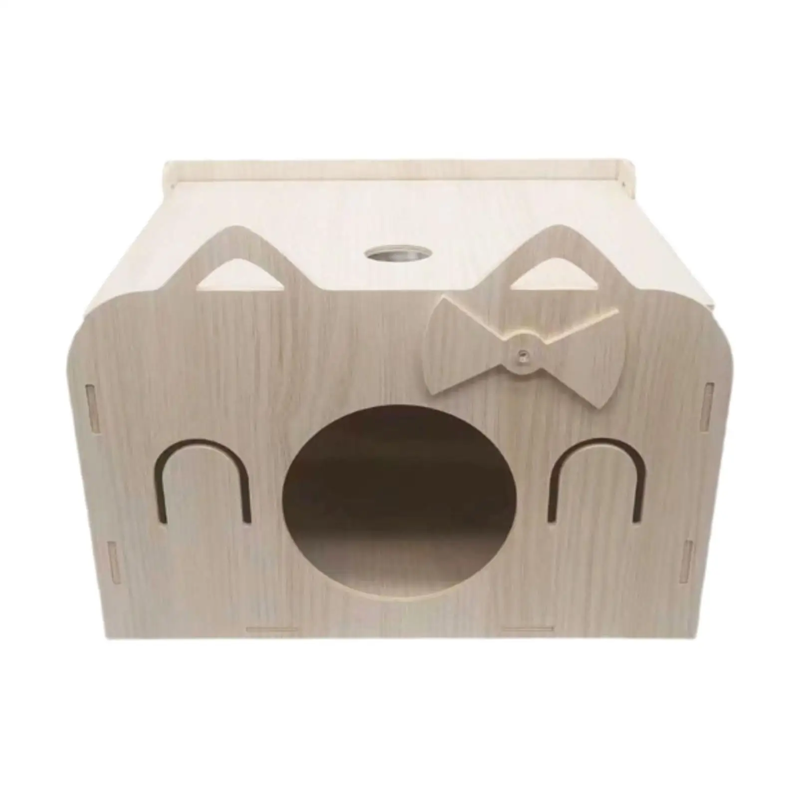 Casa escondite para hámster, decoración de hábitat para hámster, nido para dormir, casa de hámster de madera para hámster