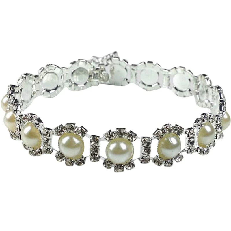 Collar de cristal para perro, Collar de perlas para mascota, Collar de diamantes de imitación, accesorio para foto, joyería para cachorro, perro, gato, accesorios de boda - imagen 2