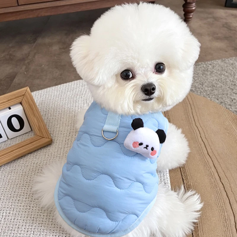 Lindo abrigo para perros y gatos, ropa cálida de invierno para perros, chaqueta de algodón sólida para perros pequeños, ropa para perros Chihuahua Bichon, chaleco grueso para cachorros - imagen 3