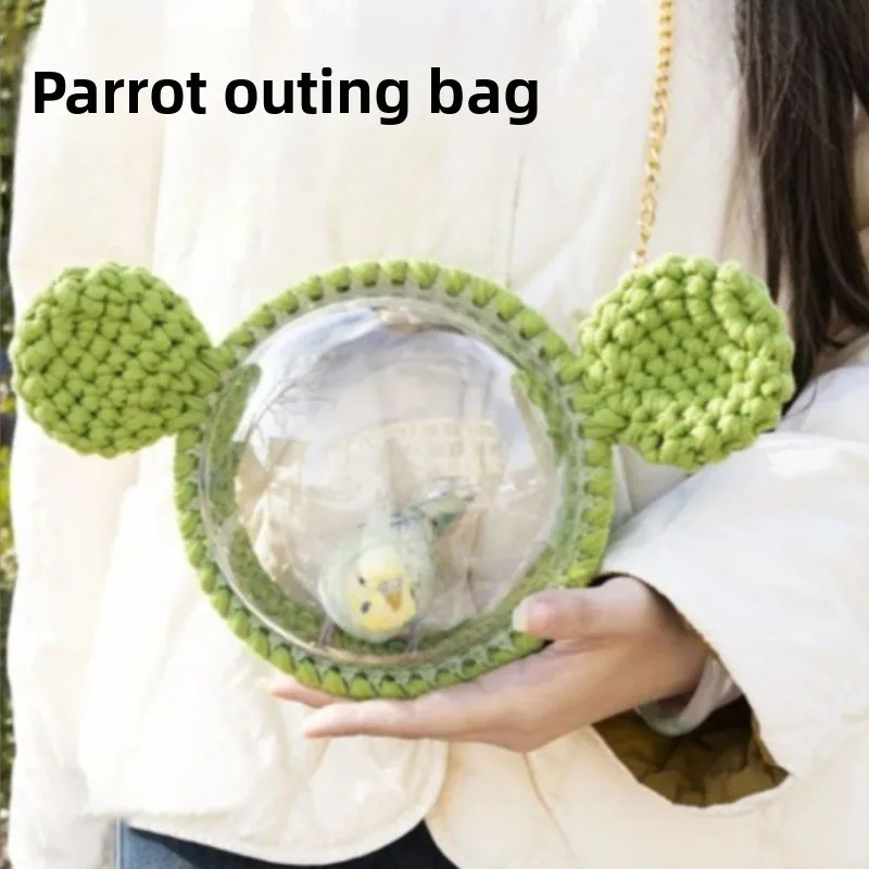 Bolso cruzado transparente para mascotas pequeñas, bolsa portátil cálida para caminar con pájaros y hámster, productos de nidos de viaje para mascotas, accesorios - imagen 2