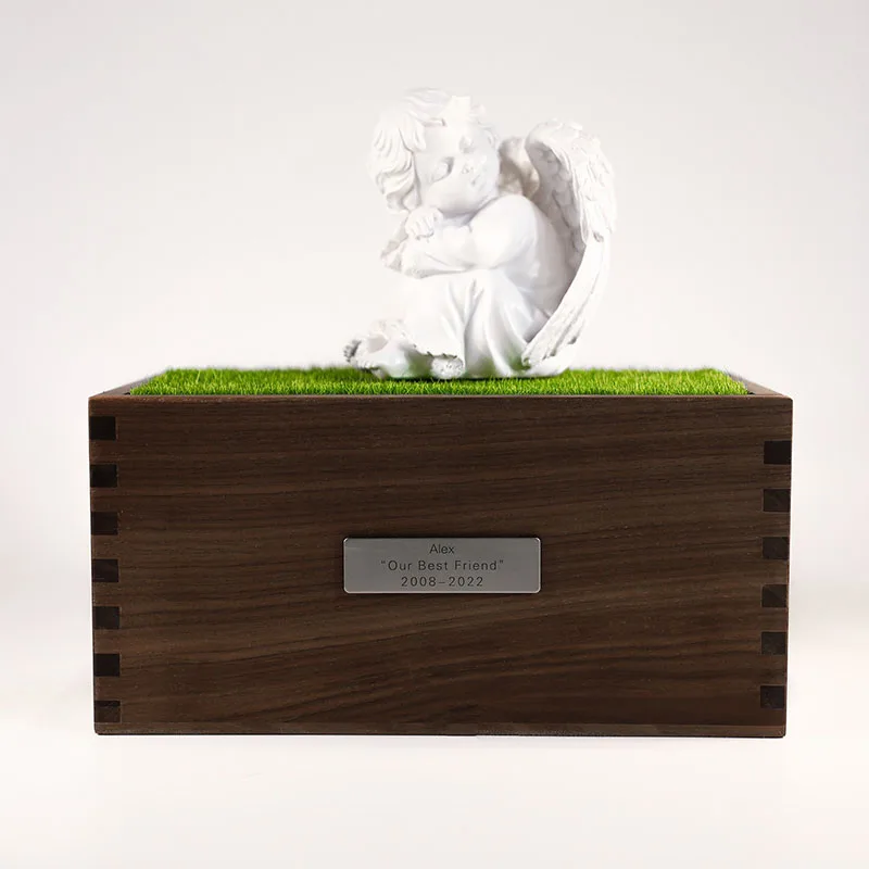 Urna de madera personalizada para cenizas, urna para mascotas, recuerdos para gatos y perros, caja de memoria de entierro, foto, funeral, suministros para animales - imagen 5