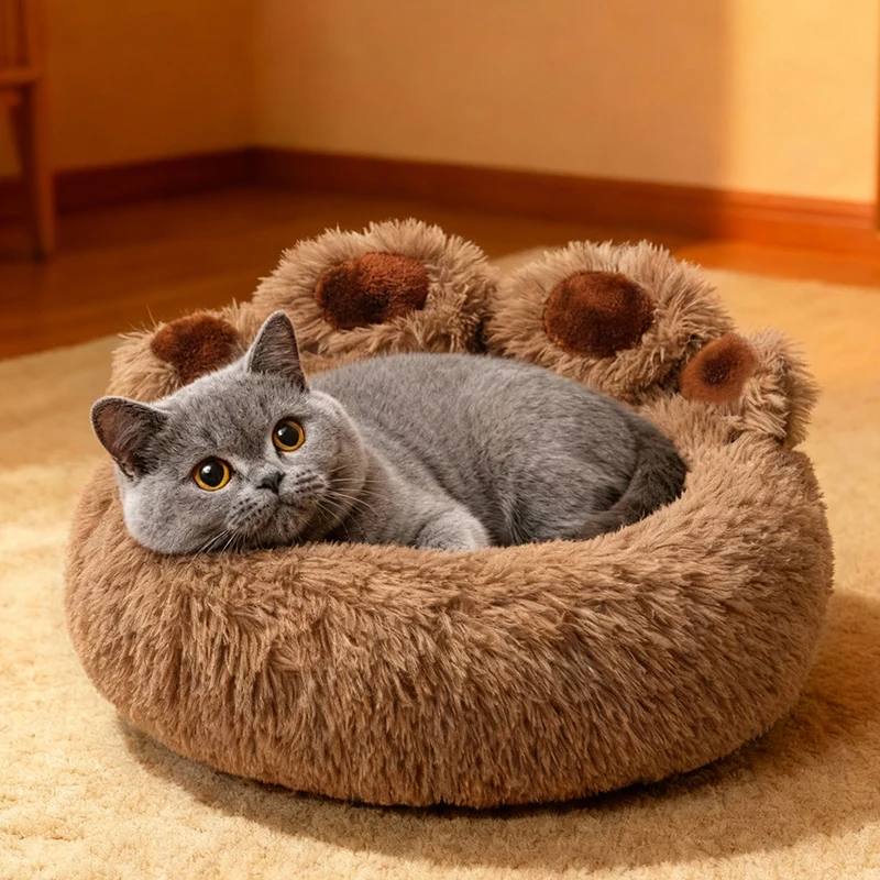 Cama de Invierno para Perros Grandes y Gatos - Donut de Felpa - imagen 5