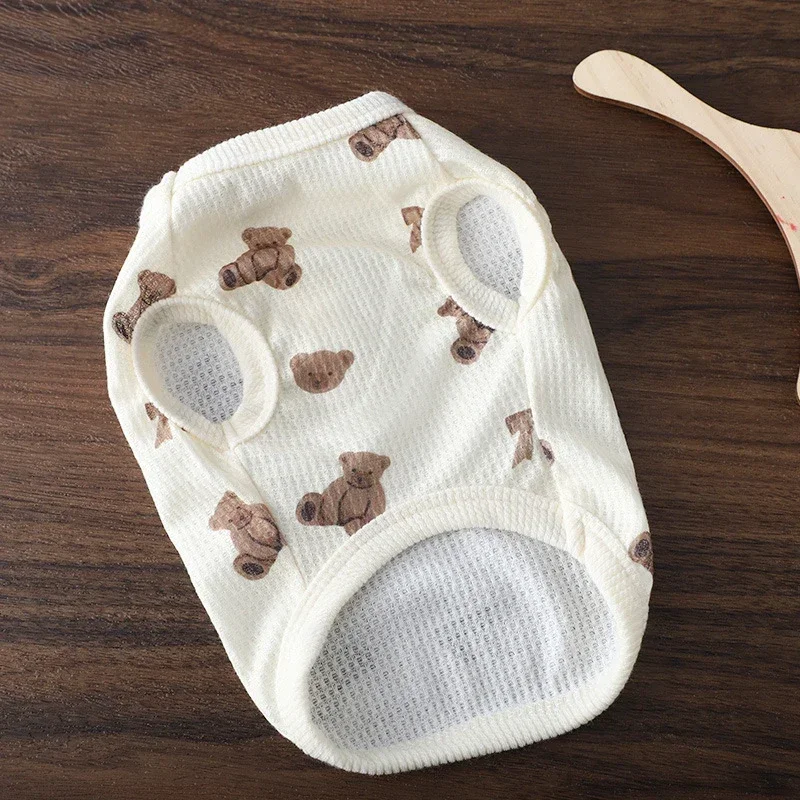 INS printemps animal de compagnie gaufre débardeur chien quatre pattes vêtements pour animaux de compagnie chat chien vêtements petit ours quatre pattes Homewear - imagen 4