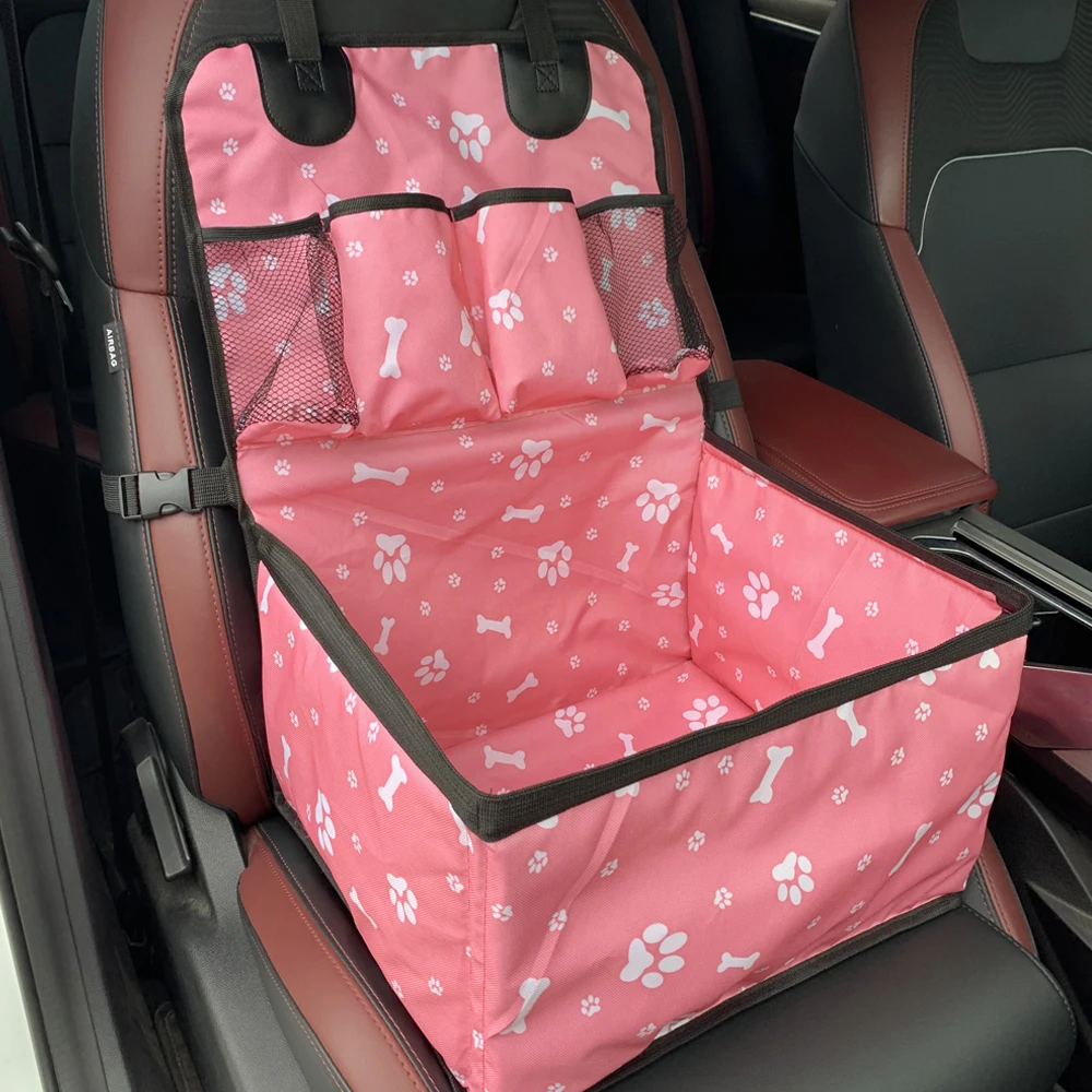 Asiento de coche para perros con bolsillos de almacenamiento, asiento delantero de coche duradero a prueba de arañazos para perros pequeños a medianos - imagen 2