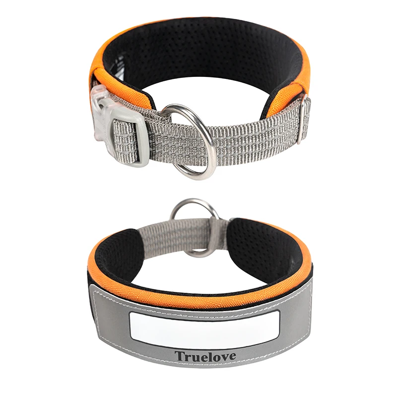 Truelove Collar para mascotas Reflectante Multifuncional Collar para Perros Personalizado DuPont Suave Transpirable Ajustable para Perros Grandes TLC5611 - imagen 2