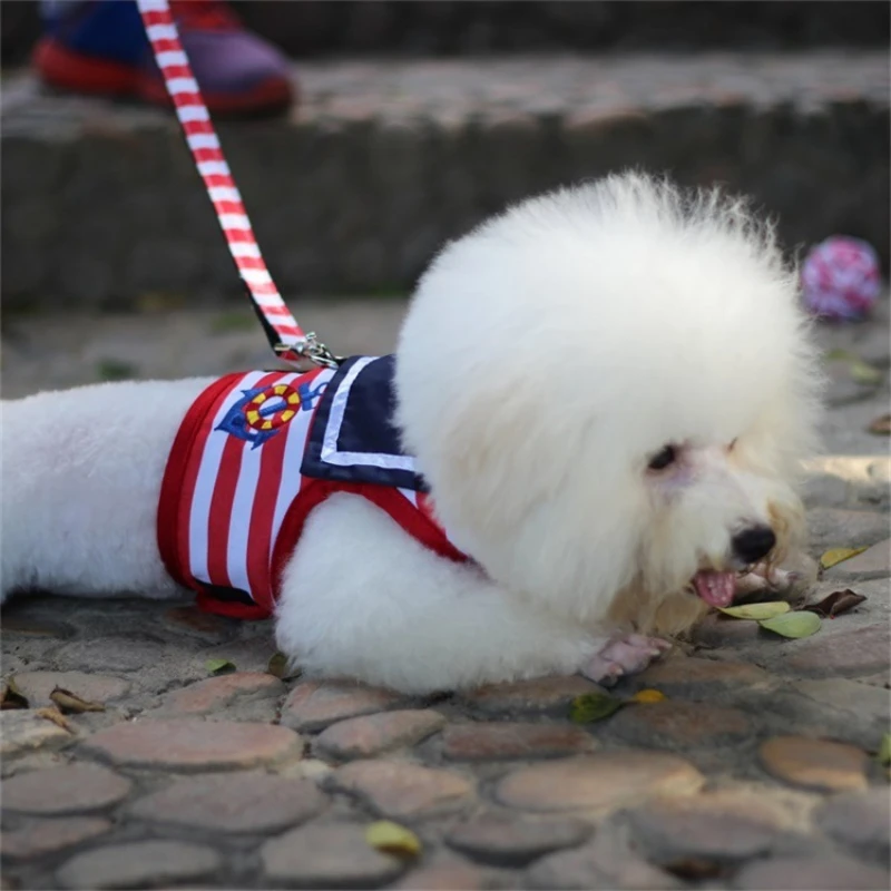 Chaleco de estilo marino con correa para el pecho, cadena suave y transpirable, adecuado para productos para perros pequeños y medianos - imagen 3
