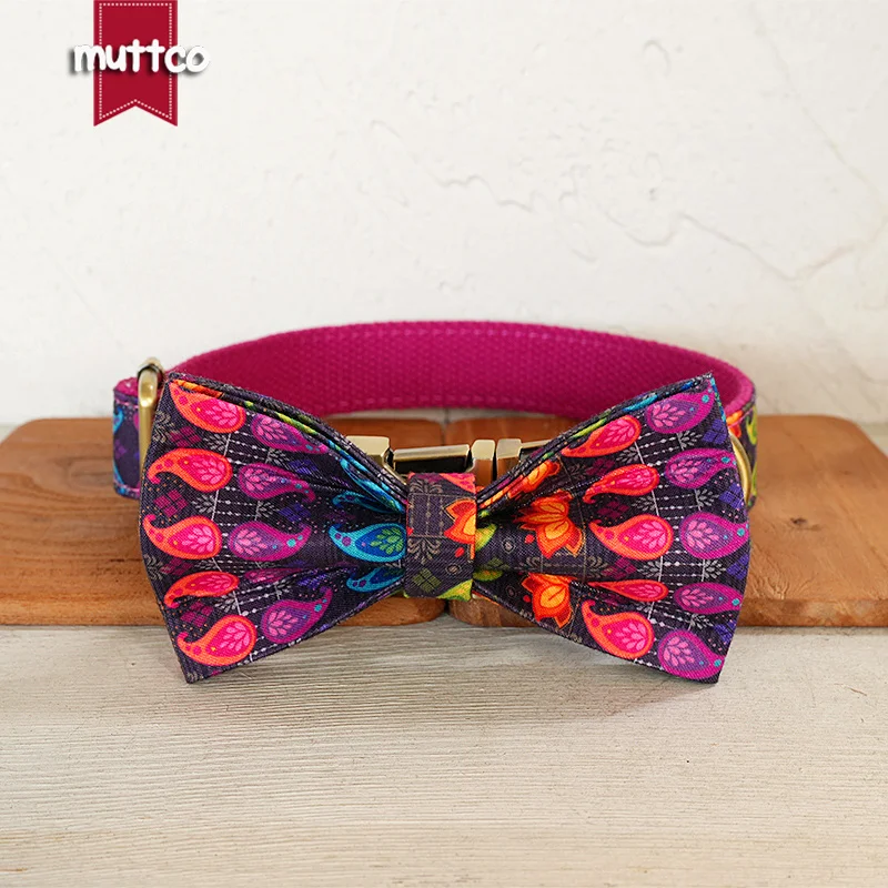 MUTTCO engraved metal buckle dog collar NEON OCEAN personalized dog ID tag collar 5 sizes nameplate anti-lost pet supply UDC210 - imagen 4