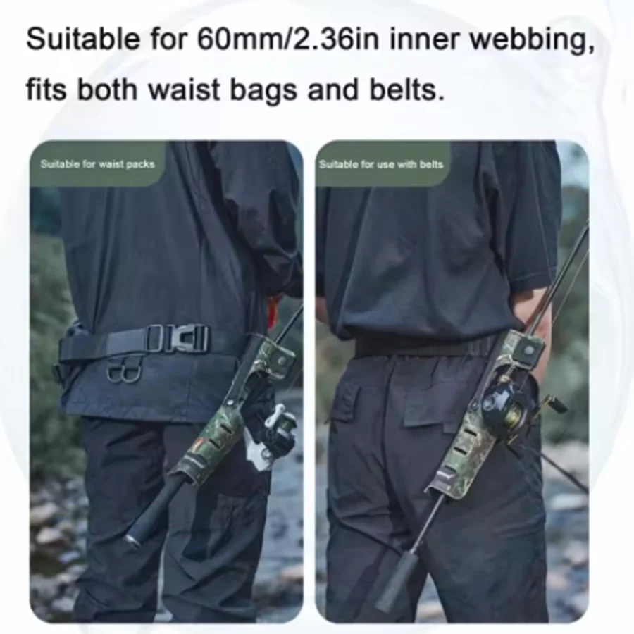 Protector de caña de pescar – Funda con clip y cinturón ajustable para perro