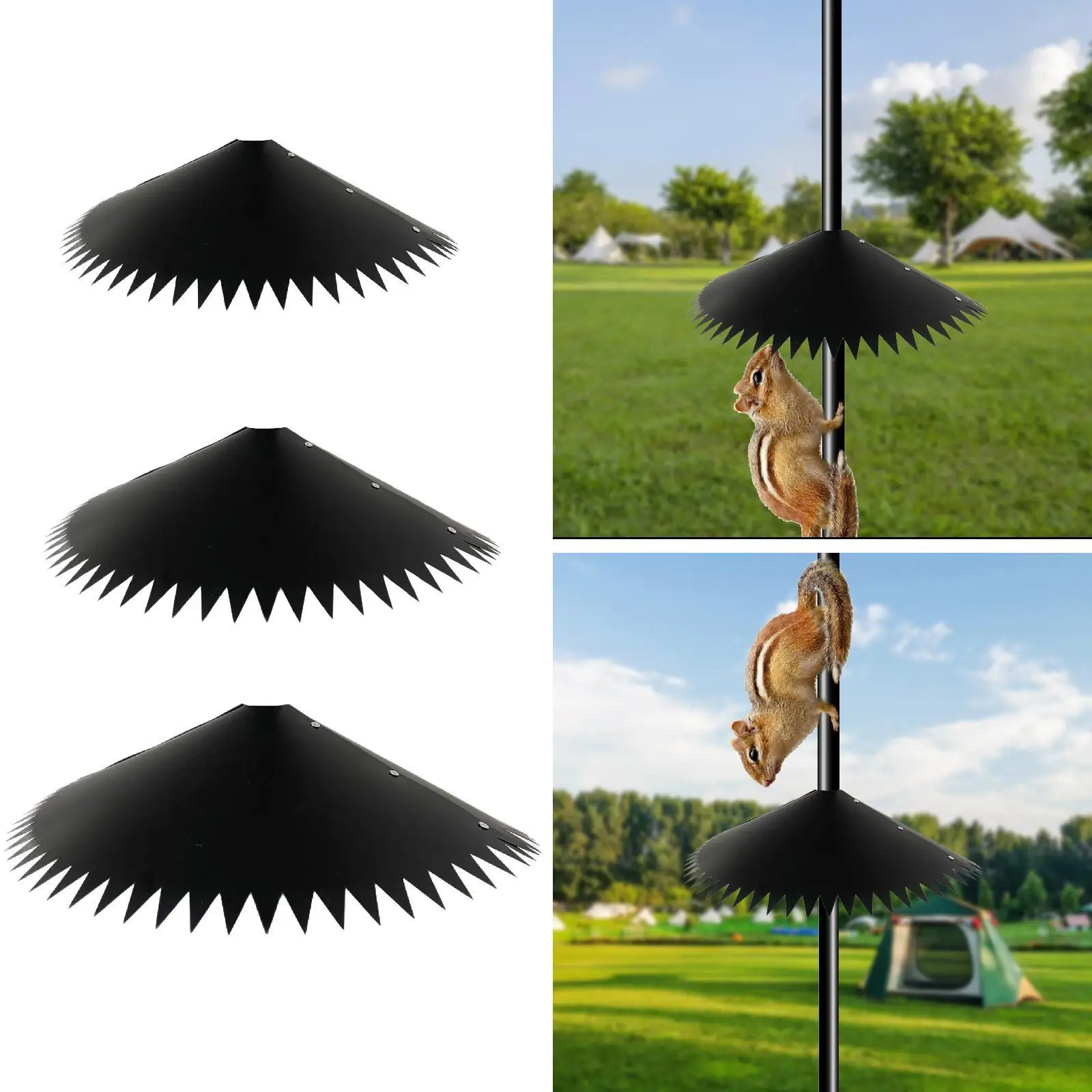 Squirrel Dome Baffle for Bird Feeder Pole for Garden Patio with Spiked Edges