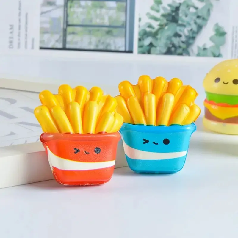 Juguetes de comida de peluche para mascotas: lindas formas de hamburguesas/patatas fritas, masticar para perros/gatos, divertidos juguetes interactivos para mascotas, regalos ideales para mascotas - imagen 3