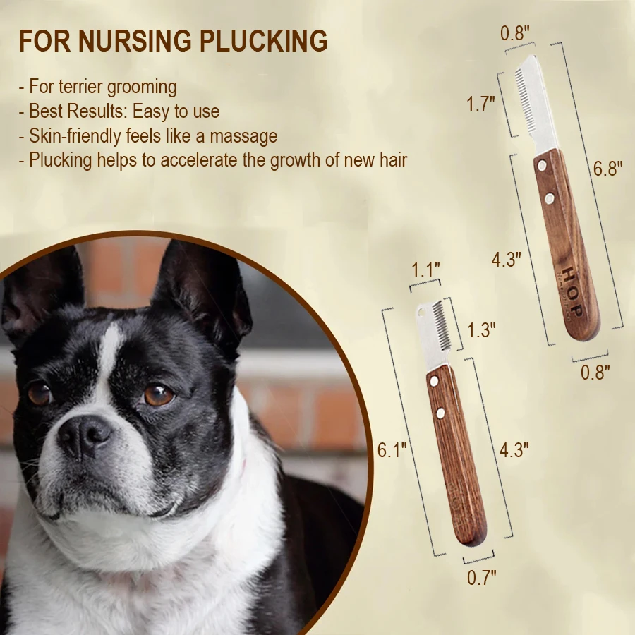 Cuchillo profesional Terrier para desplumar mascotas, peine para perros, cuchillo para pelar el pelo, rascador, peine, herramientas de aseo para perros de carreras - imagen 5
