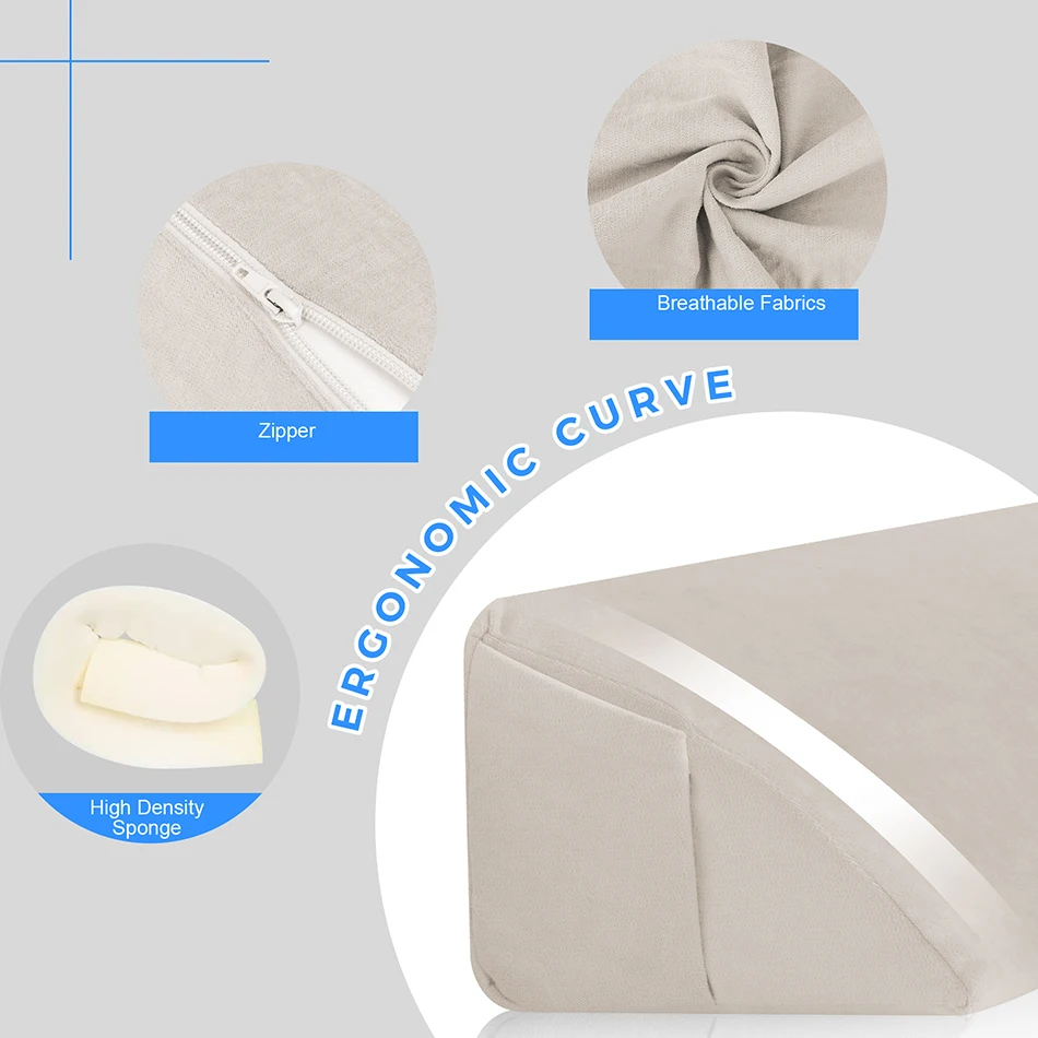 Cojín triangular de cuña – Respaldo lumbar para leer en cama - imagen 5