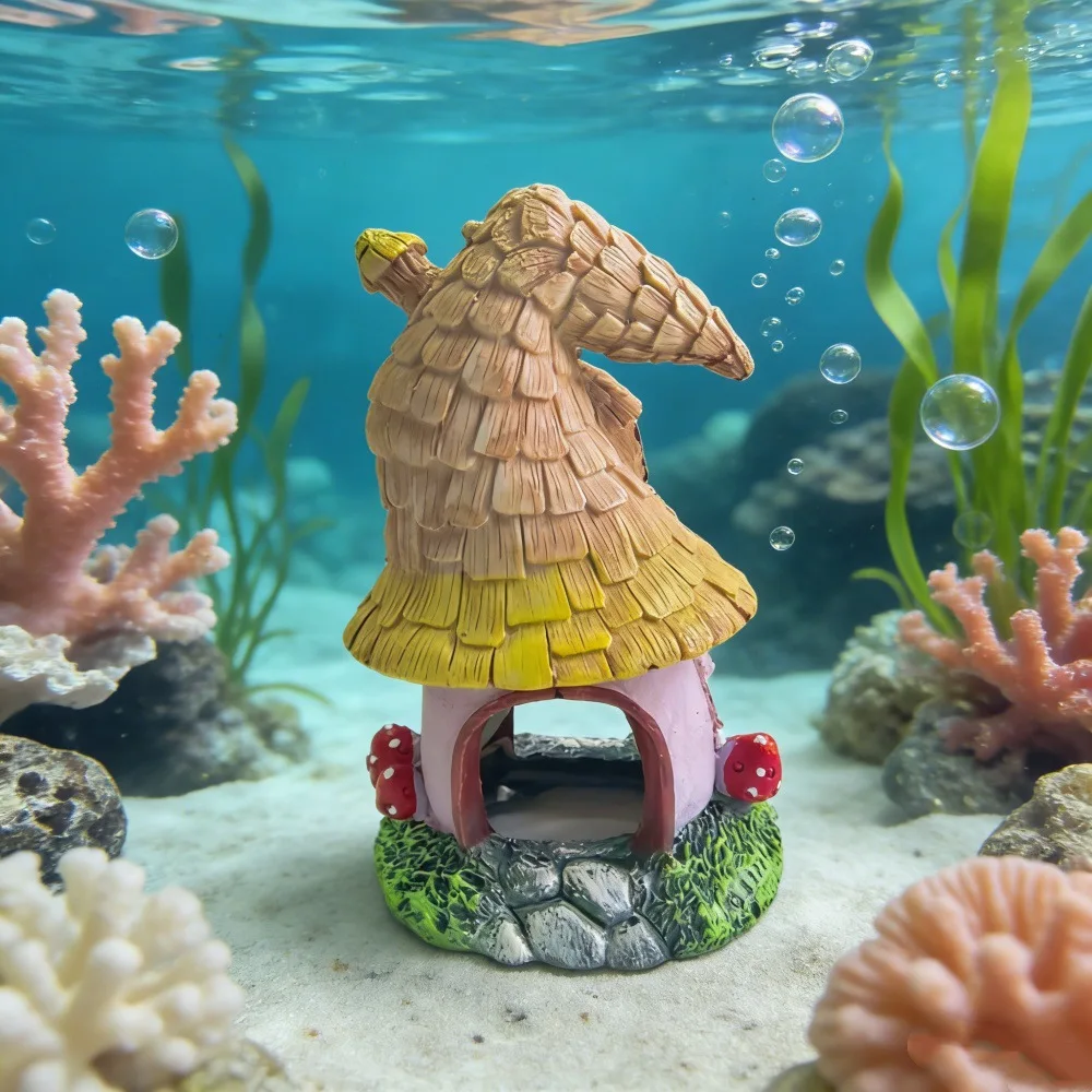 Decoración acuario casa hadas hongo – Cueva para peces y camarones - imagen 2