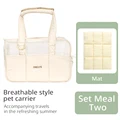 beige bag and mat