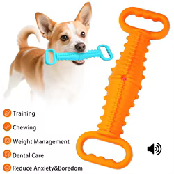 Anillo de tracción de doble mango TPR, juguete de entrenamiento con sonido para perros, juguetes con sonido para cachorros, productos para mascotas