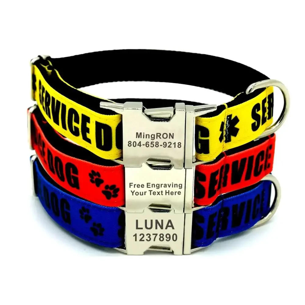 Collar personalizado para mascotas, correa ajustable con grabado gratuito, etiqueta de identificación con nombre de cachorro y gato, servicio básico, 3 colores