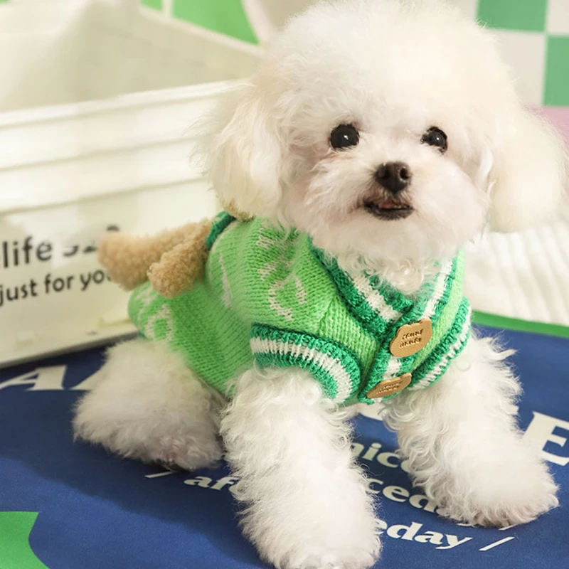 HOOPET-ropa para mascotas con oso, suéter para perro Chihuahua, chaleco de moda para perros y gatos, abrigo de peluche para perro salchicha, accesorios para mascotas - imagen 2