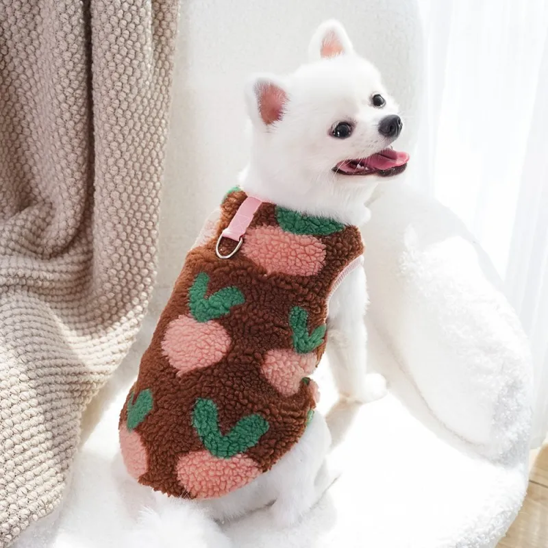 Abrigo de invierno para perro, ropa de lana para perro, chaleco cálido con estampado de frutas para perro, ropa para Chihuahua, caniche, Bichon, cárdigan, disfraz para cachorro, abrigos para gato - imagen 3