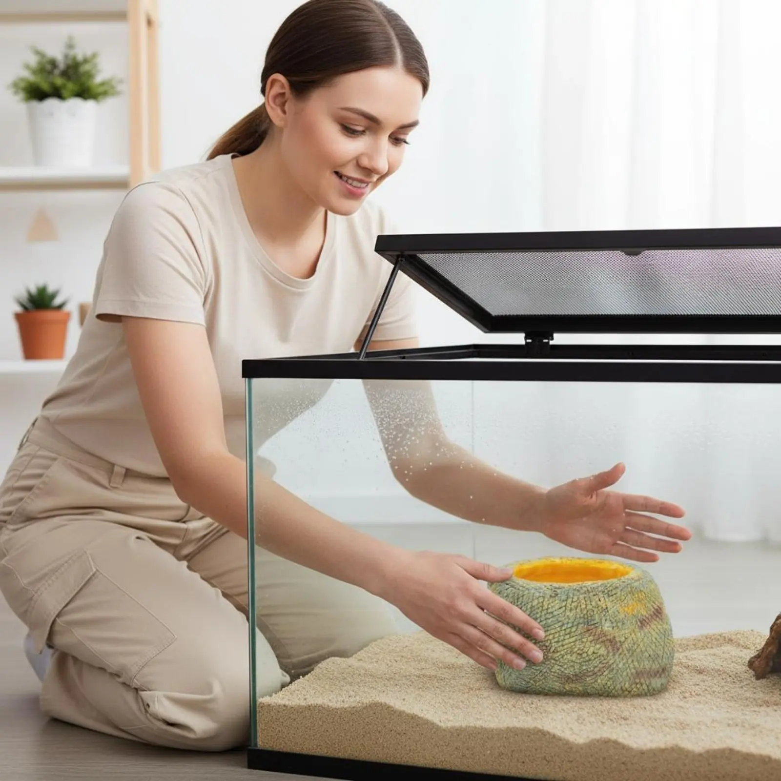 Bebedero naturalista para gatos y perros – Cuenco de agua decorativo - imagen 3